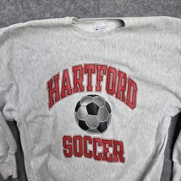 Champion Reverse Weave Hartford Soccer Sweatshirt Mens XL Gray Graphic Crewneck - Picture 2 of 8